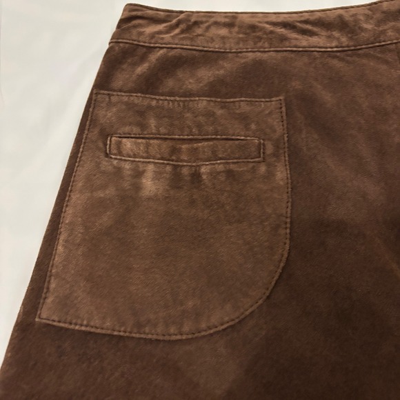 Lilly Pulitzer Brown Pig Suede A-Line Boho Western Vintage Skirt with Pockets 12 - Picture 5 of 11